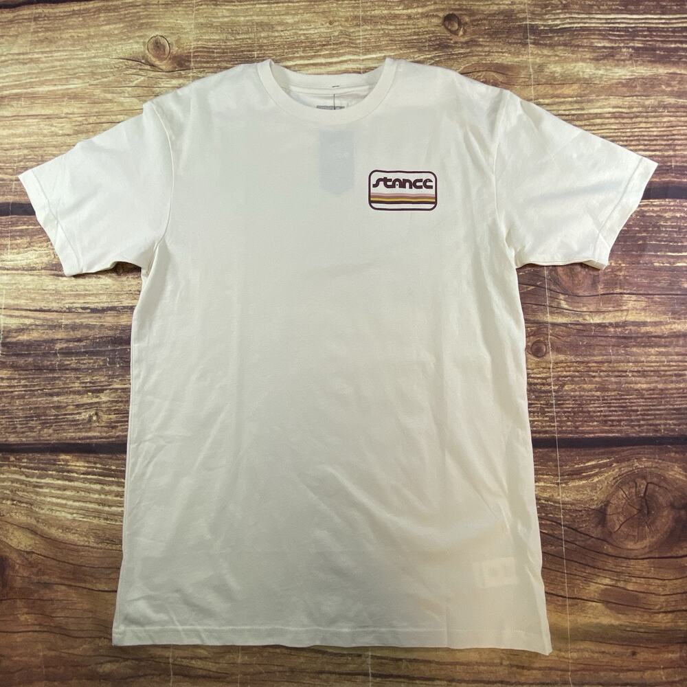 Stance The Crew T Shirt S/S Camino Unisex Medium Beige Skating Logo